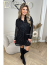 BLACK - 'JASMINE BLOUSE DRESS' - OVERSIZED SEQUINN ALL OVER BLOUSE DRESS