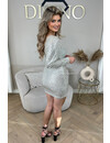 BEIGE - 'NORA DRESS' - ONE ARM ALL OVER SEQUIN DRESS