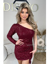WINE RED - 'NORA DRESS' - ONE ARM ALL OVER SEQUIN DRESS