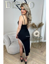 BLACK - 'ELOISE DRESS' - EXCLUSIVE DIAMONDS SPLIT DRESS