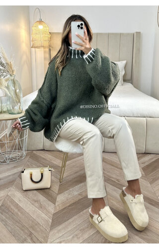 ARMY GREEN - 'KELANI' - OVERSIZED SUPER SOFT INSPIRED KNIT ARMY GREEN - 'KELANI' - OVERSIZED SUPER SOFT INSPIRED KNIT