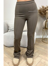 TAUPE - 'NORAH PANTALON' - PERFECT EXTRA HIGH WAIST FLARED PANTS