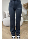 DARK GREY - 'KIANA V2 PANTS' - PERFECT FIT HIGH WAIST STRAIGHT PANTALON