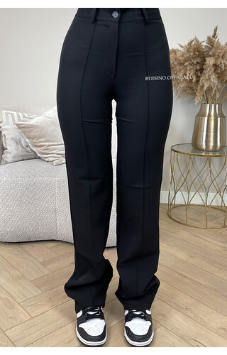 BLACK - 'KIANA V2 PANTS' - PERFECT FIT HIGH WAIST STRAIGHT PANTALON BLACK - 'KIANA V2 PANTS' - PERFECT FIT HIGH WAIST STRAIGHT PANTALON
