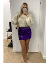 PURPLE - 'AZELIA SKIRT' - ALL OVER STRETCH SEQUIN SKIRT