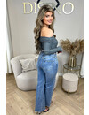 LIGHT BLUE - 'MURCIA' - EXTREME RIPPED STRAIGHT LEG SPLIT JEANS - 1681