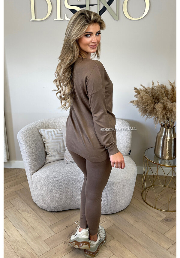 TAUPE - 'KAYLEE' - FASHIONABLE SOFT COMFY SET