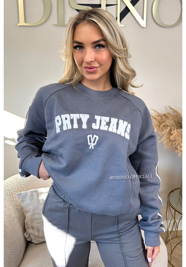 GREY - 'PRTY JEANS SWEATER' - PREMIUM QUALITY OVERSIZED SWEATER