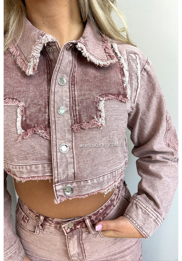 PINK - 'CARPENTER JACKET' - EXCLUSIVE CROPPED DENIM JACKET