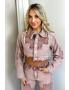 PINK - 'CARPENTER JACKET' - EXCLUSIVE CROPPED DENIM JACKET