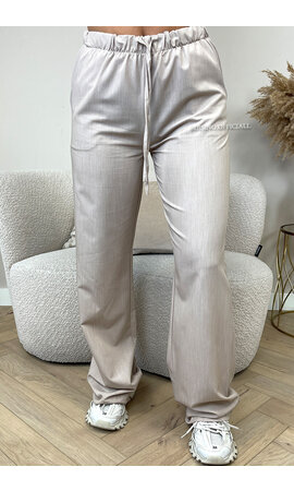 BEIGE - 'ELIZA PANTS' - EXTRA LONG COMFY PANTS