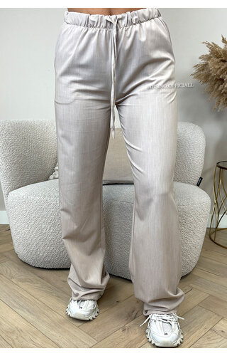 BEIGE - 'ELIZA PANTS' - EXTRA LONG COMFY PANTS 