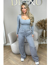 LIGHT GREY - 'ELIZA PANTS' - EXTRA LONG COMFY PANTS