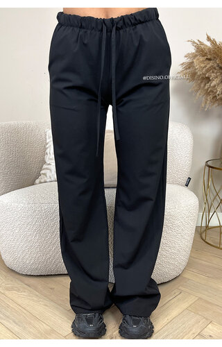 BLACK - 'ELIZA PANTS' - EXTRA LONG COMFY PANTS 