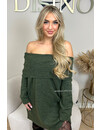 KHAKI GREEN - 'MILOU DRESS' - PREMIUM QUALITY OFF SHOULDER KNITTED DRESS