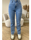 BLUE - 'SWAROVSKI JEANS' - SUPER STRETCH STRAIGHT LEG JEANS WITH DIAMONDS