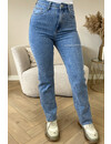 BLUE - 'SWAROVSKI JEANS' - SUPER STRETCH STRAIGHT LEG JEANS WITH DIAMONDS