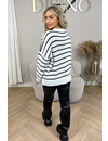 BLACK - 'MORGAN' - EXTRA OVERSIZED STRIPED KNIT SWEATER