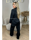 BLACK - 'RIVER SET' - BLAZER + STRAIGHT LEG OVERSIZED TWO PIECE SET