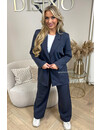 CHARCOAL - 'RIVER SET' - BLAZER + STRAIGHT LEG OVERSIZED TWO PIECE SET