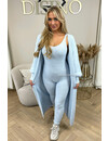 LIGHT BLUE - 'STORMI SET' - PREMIUM QUALITY SOFT TEDDY JUMPSUIT + VEST