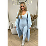 LIGHT BLUE - 'STORMI SET' - PREMIUM QUALITY SOFT TEDDY JUMPSUIT + VEST