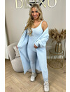 LIGHT BLUE - 'STORMI SET' - PREMIUM QUALITY SOFT TEDDY JUMPSUIT + VEST