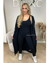 BLACK - 'STORMI SET' - PREMIUM QUALITY SOFT TEDDY JUMPSUIT + VEST