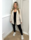 BEIGE - 'HAILEE' - OVERSIZED BOYFRIEND BLAZER