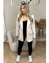 BEIGE - 'HAILEE' - OVERSIZED BOYFRIEND BLAZER