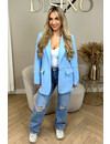 LIGHT BLUE - 'HAILEE' - OVERSIZED BOYFRIEND BLAZER