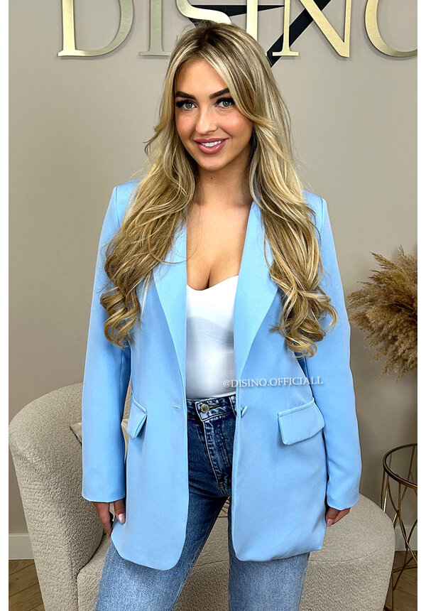 LIGHT BLUE - 'HAILEE' - OVERSIZED BOYFRIEND BLAZER