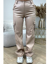 NUDE - 'CARGO SKYE' - VEGAN LEATHER STRETCH CARGO PANTS