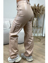 NUDE - 'CARGO SKYE' - VEGAN LEATHER STRETCH CARGO PANTS