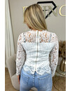 WHITE - 'WENDY TOP' - CROCHET LACE LONG SLEEVE TOP