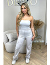 BEIGE - 'VIENNA' - SUPER STRETCH CARGO JUMPSUIT