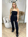 BLACK - 'VIENNA' - SUPER STRETCH CARGO JUMPSUIT