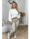 BEIGE - '082' - SUPER STRETCH HIGH WAIST SKINNY JEANS SIDE SPLIT - 082