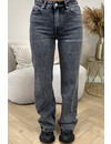 QUEEN HEART JEANS - DARK GREY - 'HOUSTON' - SUPER STRETCH WIDE LEG JEANS - 3556