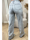 LIGHT GREY - 'MANCHESTER' - STRETCH RIPPED KNEE BOYFRIEND JEANS - 3210