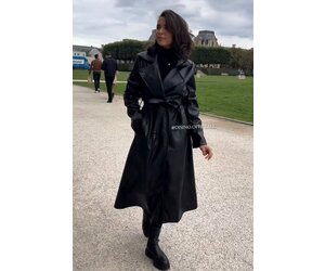 Leather trench coat womens deals