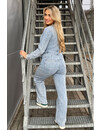 LIGHT BLUE - 'KENZIE JUMPSUIT' - STRETCH LONG SLEEVE DENIM ZIPPER JUMPSUIT