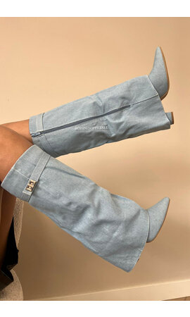 DENIM BLUE - 'SHARK BOOTS' - PREMIUM QUALITY PERFECT HIGH HEELS