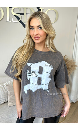 ACID GREY - 'B-AXE TEE' - PREMIUM QUALITY OVERSIZED INSPIRED TEE