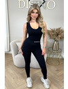 BLACK - 'JENNER JUMPSUIT' - SHAPING V-NECK JUMPSUIT