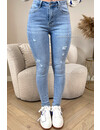 BLUE - SUPER STRETCH PERFECT HIGH WAIST RIPPED SKINNY JEANS - 6580