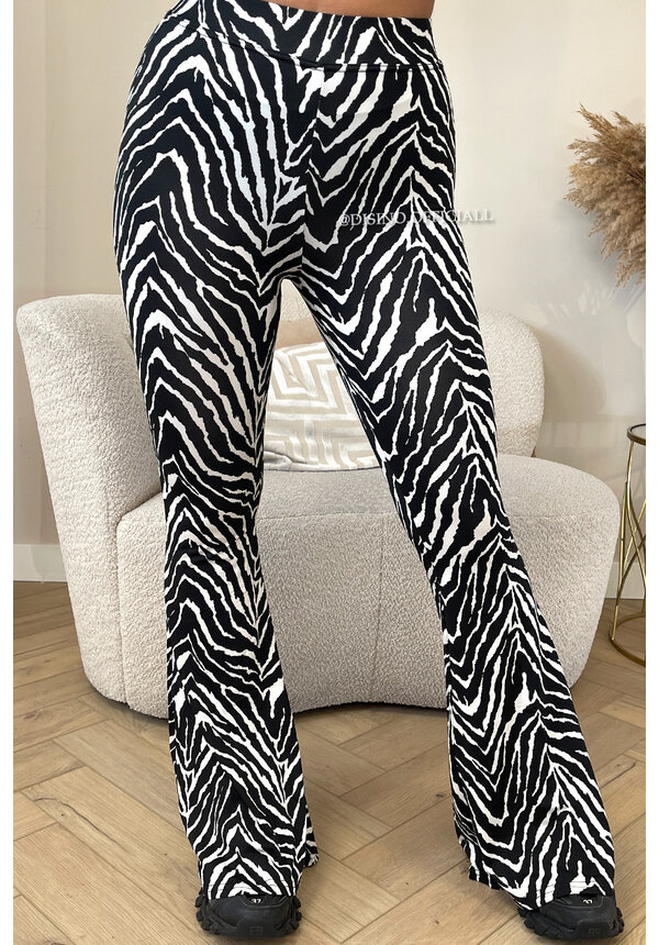 BLACK ZEBRA - 'SARAH FLARE' - SOFT PERFECT FIT LEO FLARED PANTS