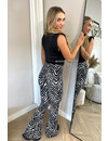 BLACK ZEBRA - 'SARAH FLARE' - SOFT PERFECT FIT LEO FLARED PANTS