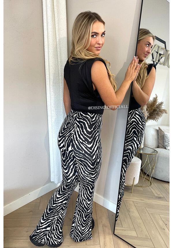 BLACK ZEBRA - 'SARAH FLARE' - SOFT PERFECT FIT LEO FLARED PANTS