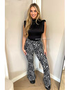 BLACK ZEBRA - 'SARAH FLARE' - SOFT PERFECT FIT LEO FLARED PANTS